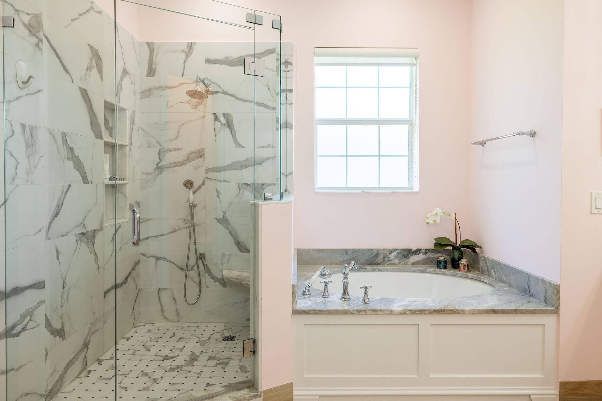 1037 Duval Street Jupiter, FL 33458 - Photo 22 of 47 a bathroom with a granite countertop sink a mirror and shower