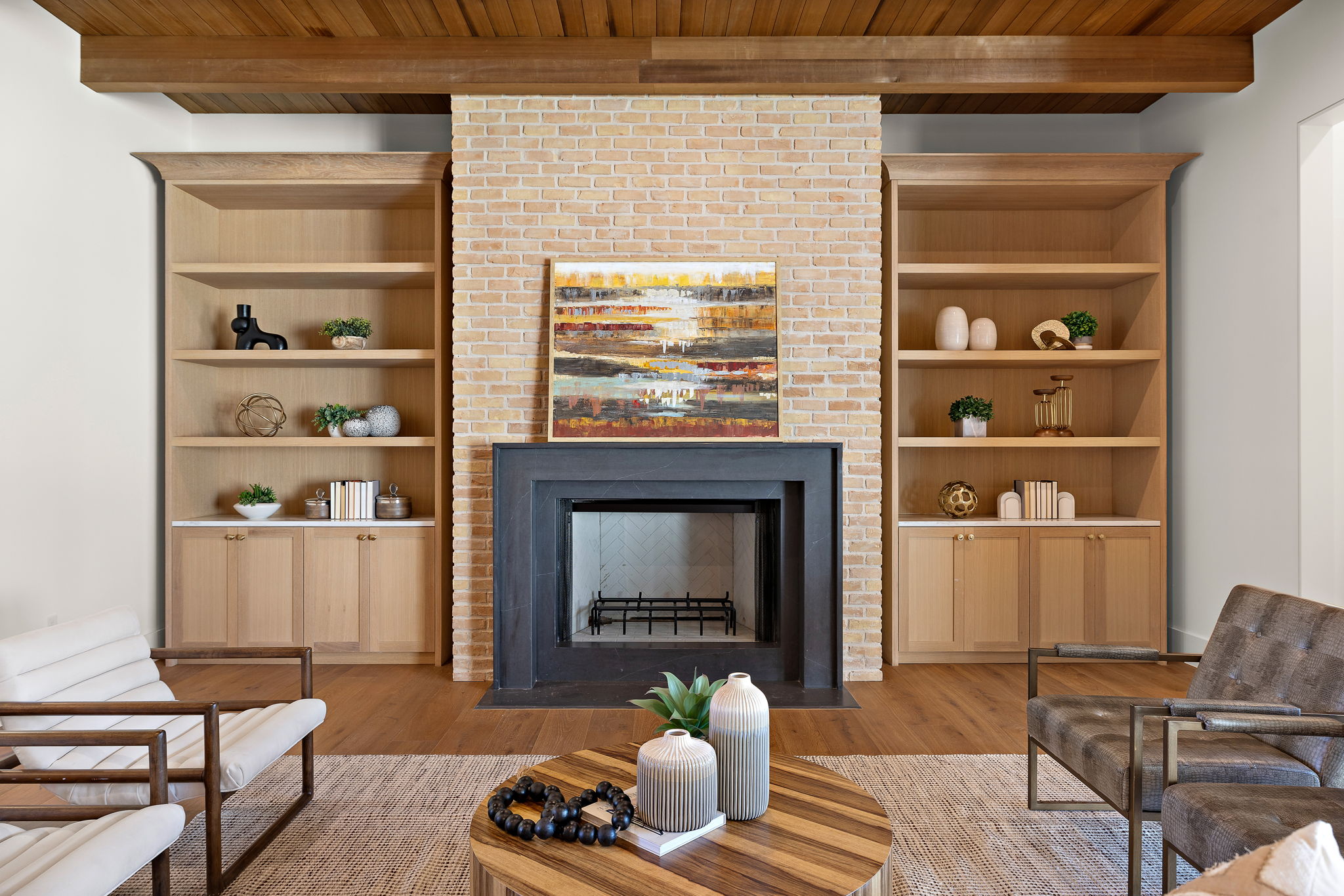 5906 Rickey Drive Austin, TX 78757 - Photo 6 of 38 a living room with furniture and a fireplace