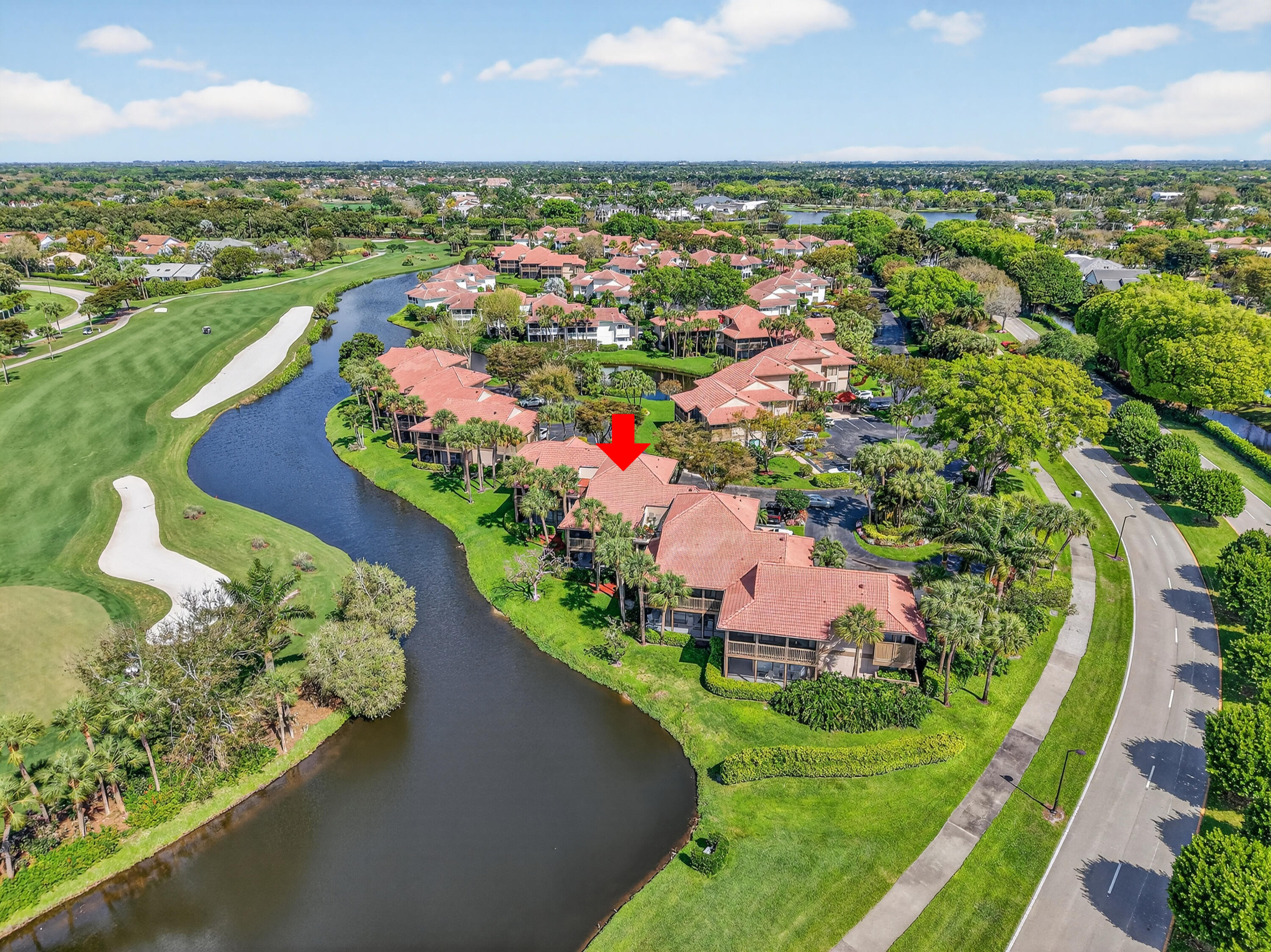 19407 Sabal Lake Drive, Unit 5016 Boca Raton, FL 33434 - Photo 51 of 97 an aerial view of residential houses with outdoor space and river