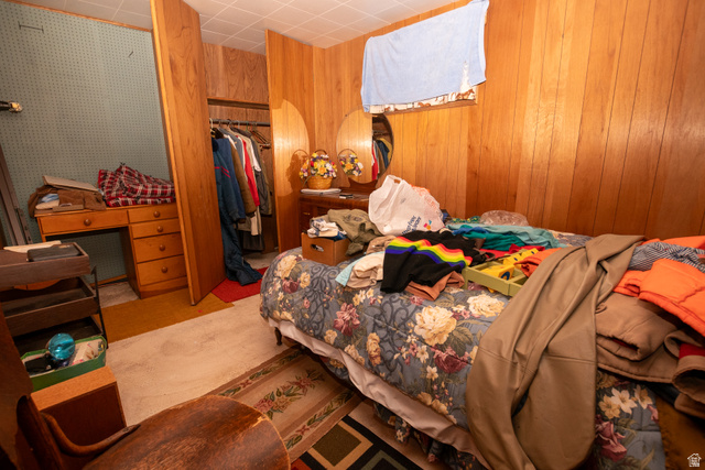 160 North 100 W Street Beaver, UT 84713 - Photo 29 of 36 Bedroom featuring a closet and wood walls