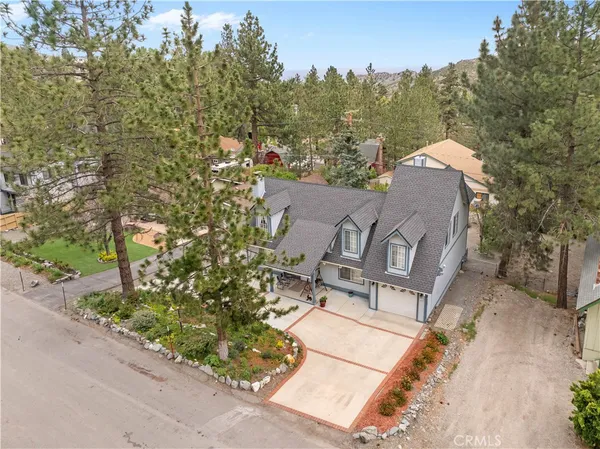 an aerial view of a house