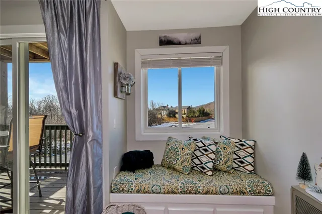 a outdoor view with a sitting space