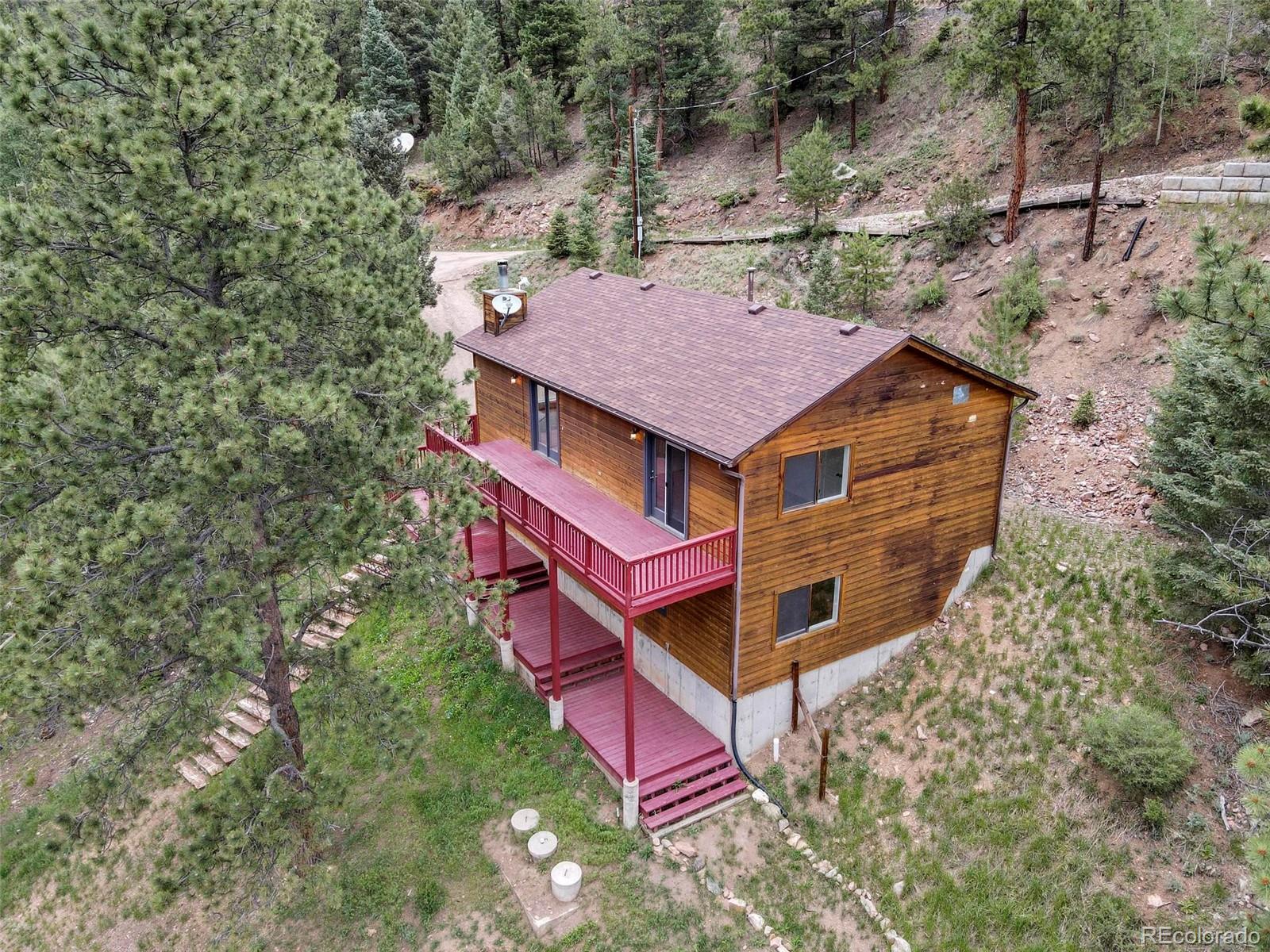 13519 Elsie Road Conifer, CO 80433 - Photo 23 of 31 an aerial view of a house with a yard
