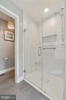 a bathroom with a shower