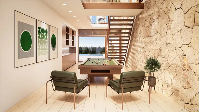 a view of a big yard with lots of green space