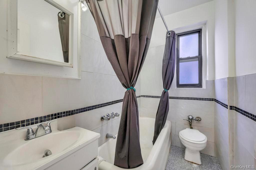 2020 East 41st Street, Unit 2B Brooklyn, NY 11234 - Photo 14 of 17 a bathroom with a sink a toilet and a mirror