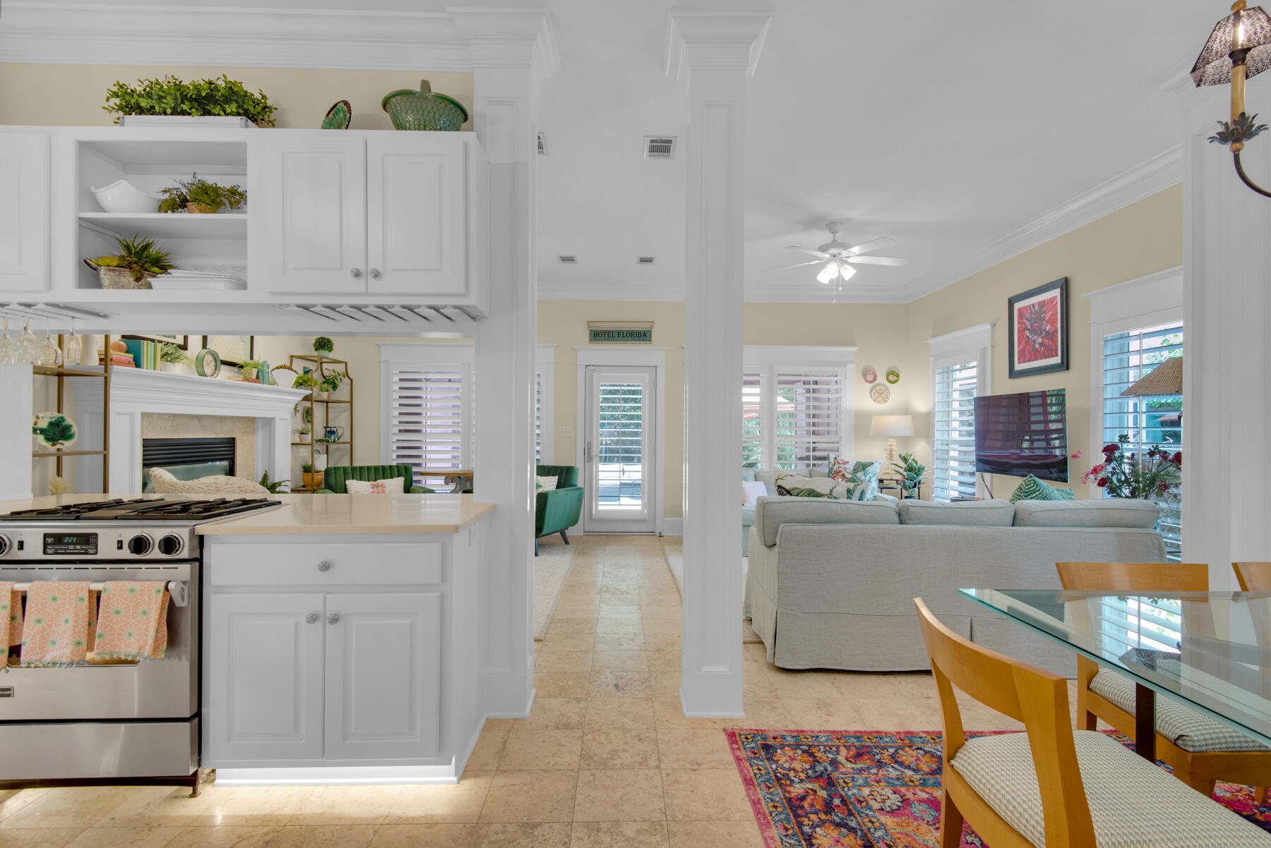 61 Rue Caribe Miramar Beach, FL 32550 - Photo 8 of 69 a kitchen with stainless steel appliances granite countertop a stove top oven a sink a counter space and cabinets
