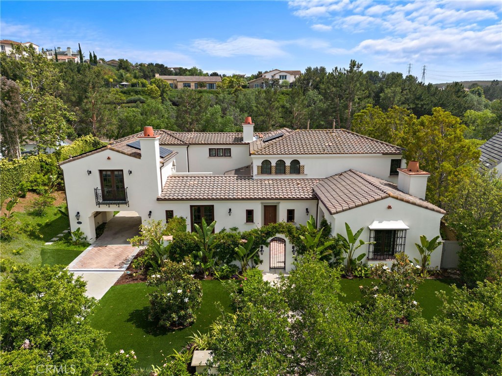 an aerial view of a house