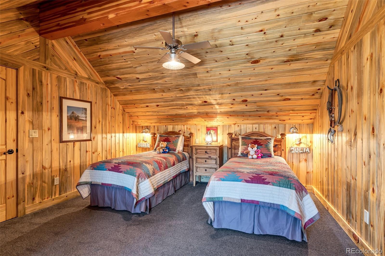 400 Ridge Road Westcliffe, CO 81252 - Photo 27 of 37 a spacious bedroom with two beds and painted walls