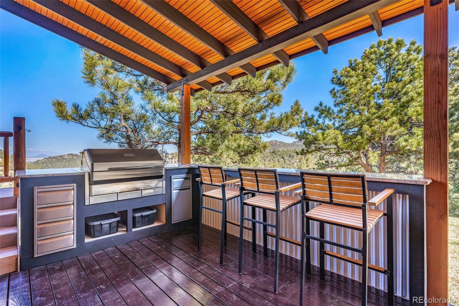 400 Ridge Road Westcliffe, CO 81252 - Photo 30 of 37 a view of a chairs and table in the patio