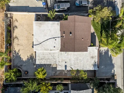 a view of a terrace with a garden