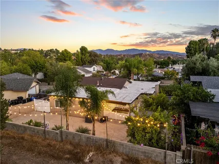 a view of street with patio