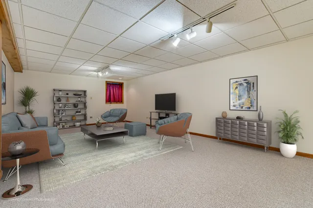 a living room with furniture and a couch