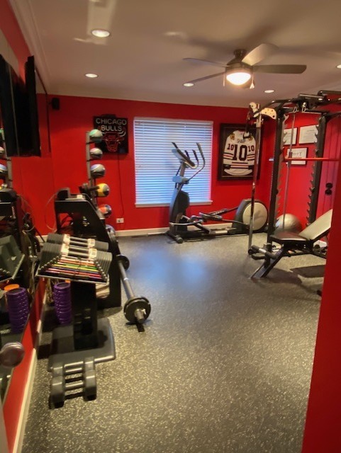 1408 Mink Trail Cary, IL 60013 - Photo 25 of 34 a view of a room with gym equipment
