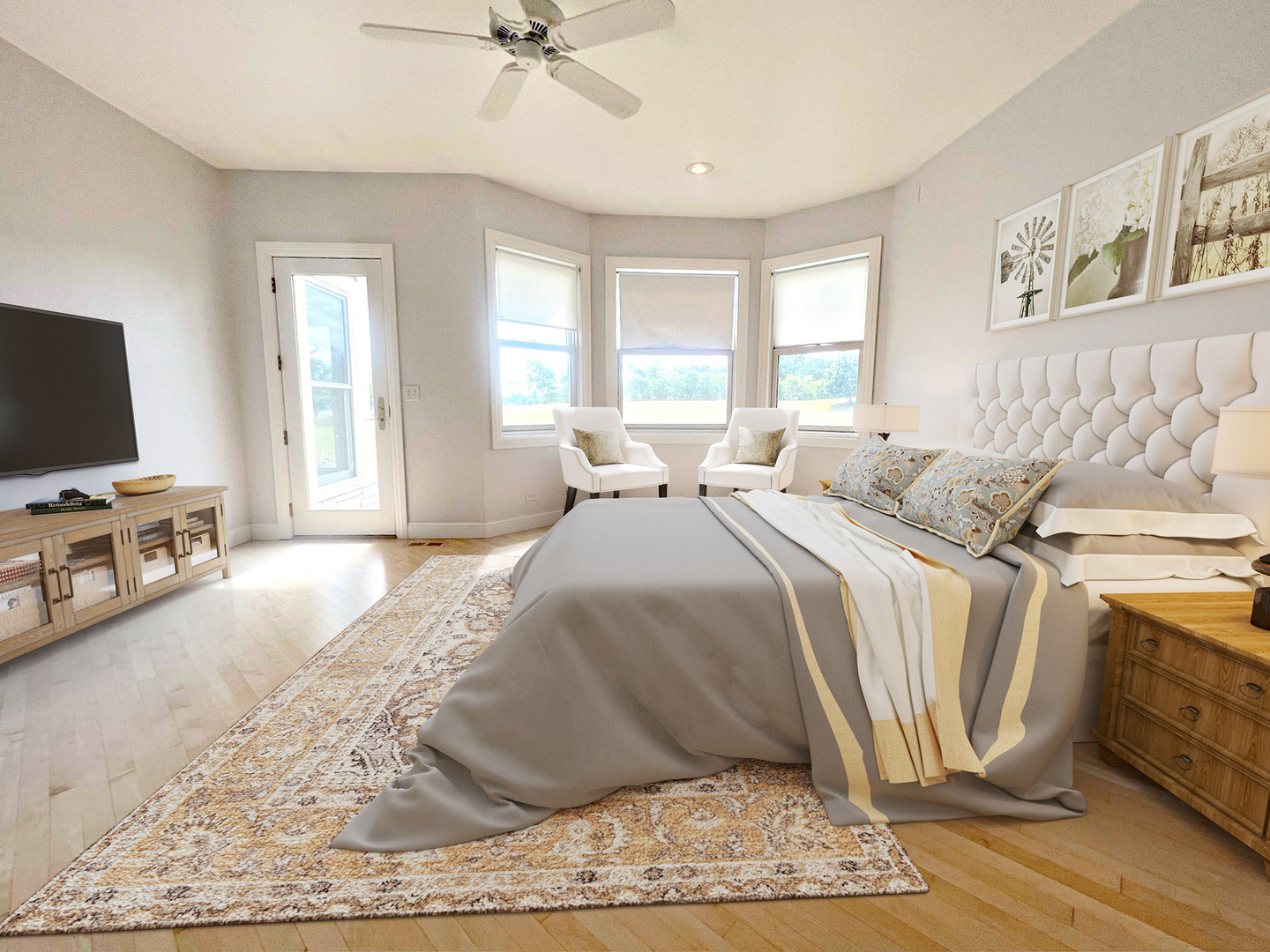 8208 Eagle Ridge Spring Grove, IL 60081 - Photo 17 of 39 a bedroom with a bed and a flat screen tv