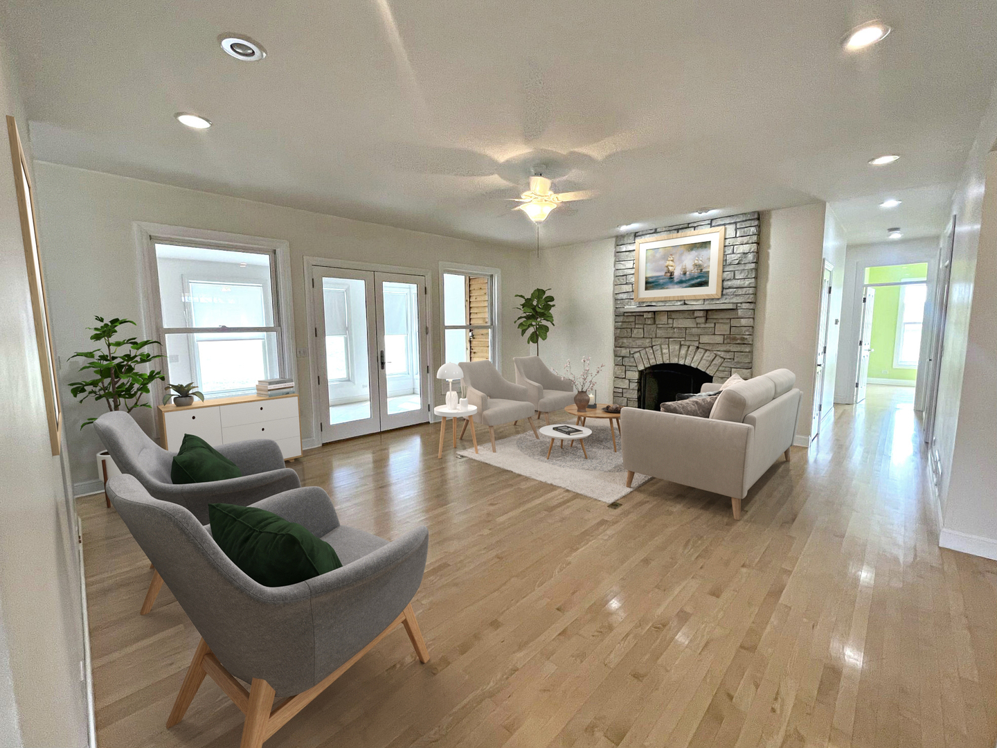 8208 Eagle Ridge Spring Grove, IL 60081 - Photo 4 of 39 a living room with furniture and a fireplace