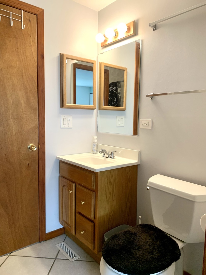 2231 Flower Court, Unit 2231 Schaumburg, IL 60107 - Photo 16 of 24 a bathroom with a toilet a sink and mirror