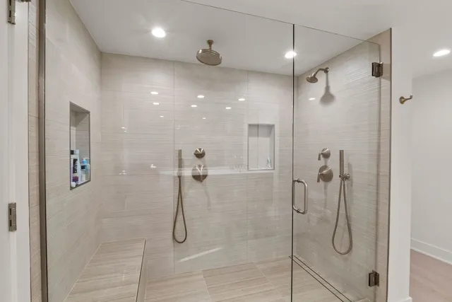 a bathroom with a shower