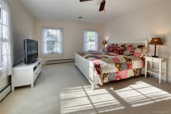 a bed room with a bed and a television