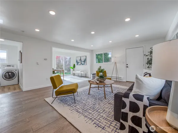a living room filled with furniture
