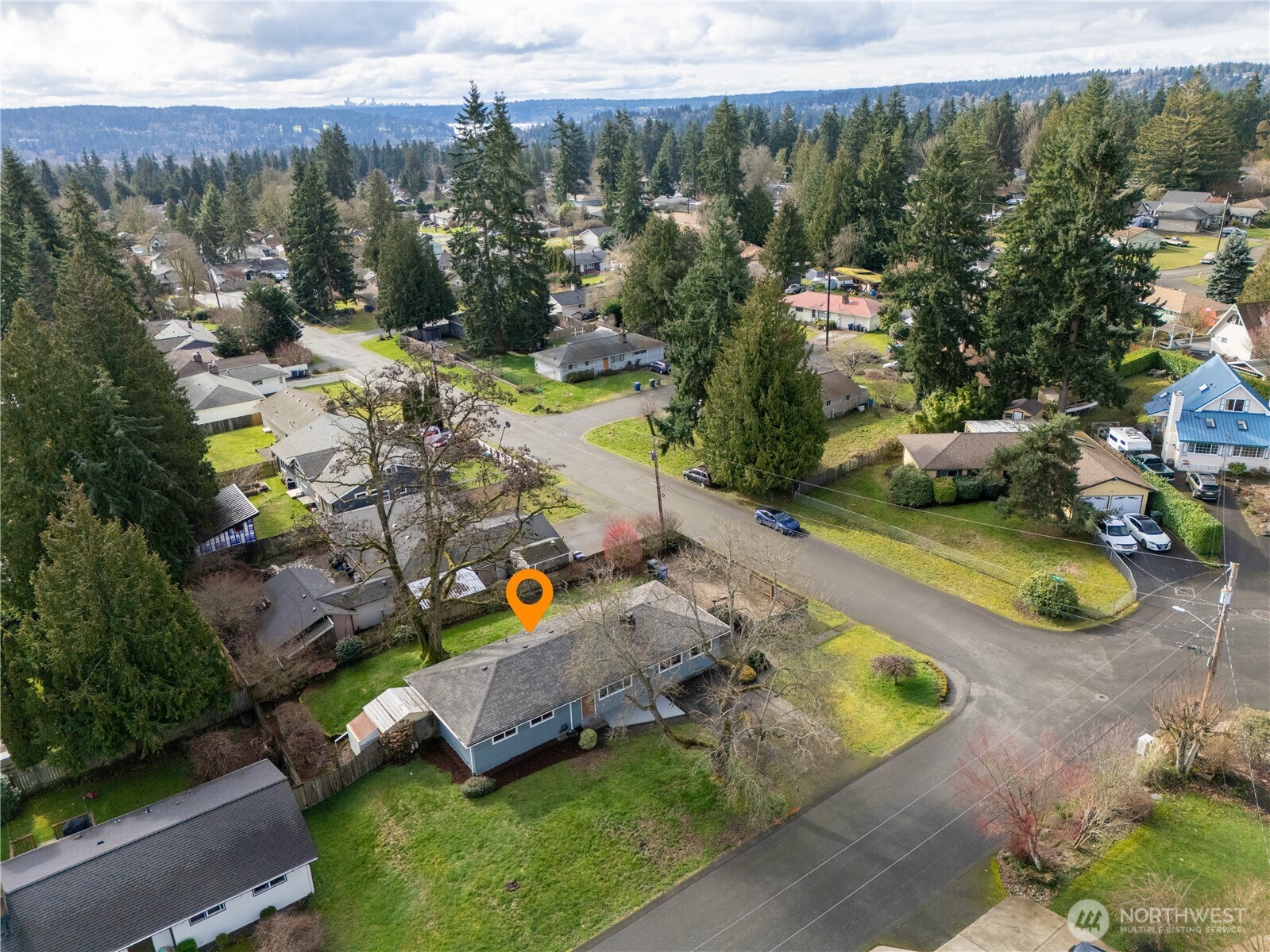 18 232nd Place Southwest Bothell, WA 98021 - Photo 31 of 32 an aerial view of a house with a yard basket ball court and outdoor seating
