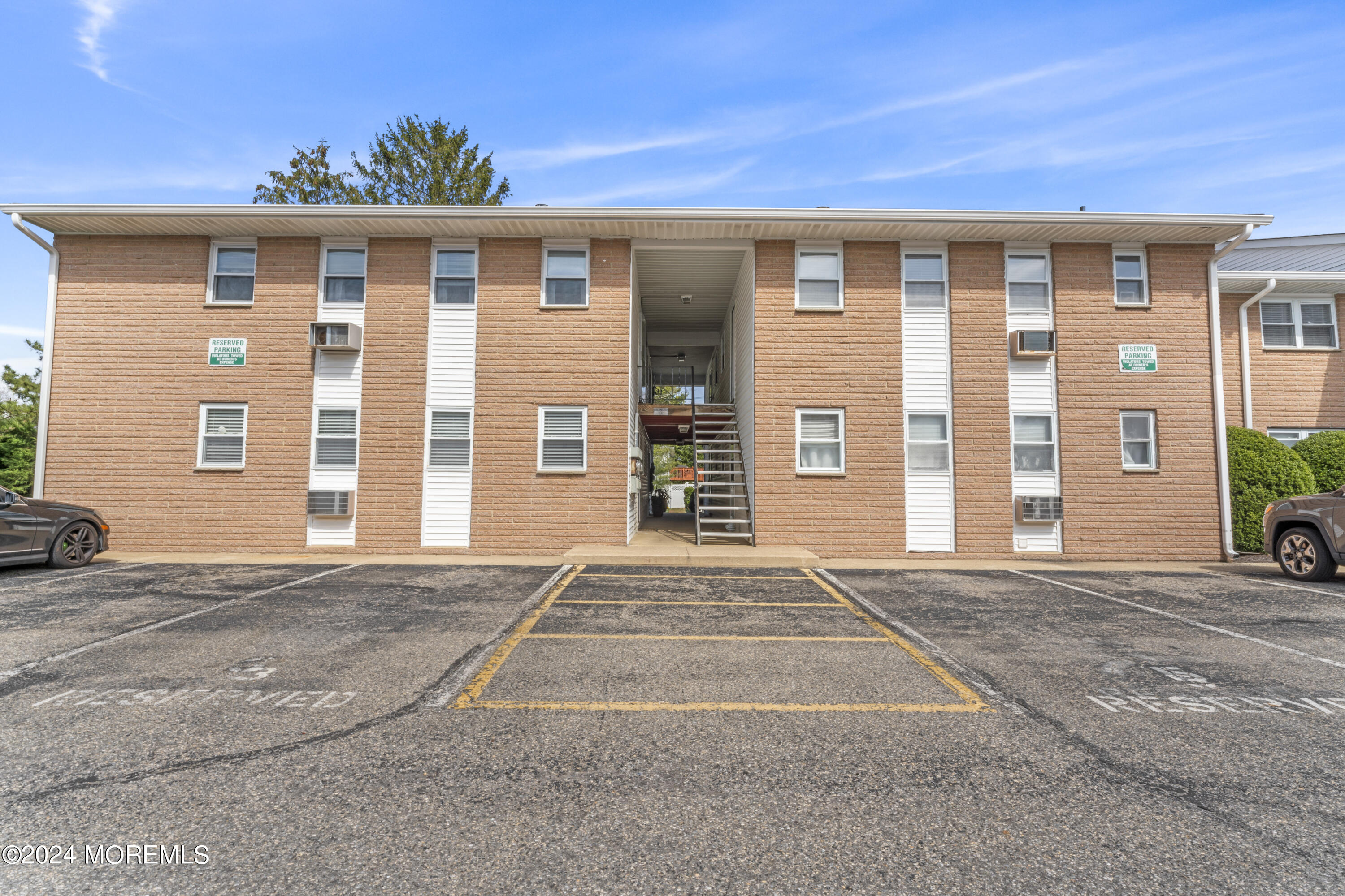 a view of a building with a outdoor space