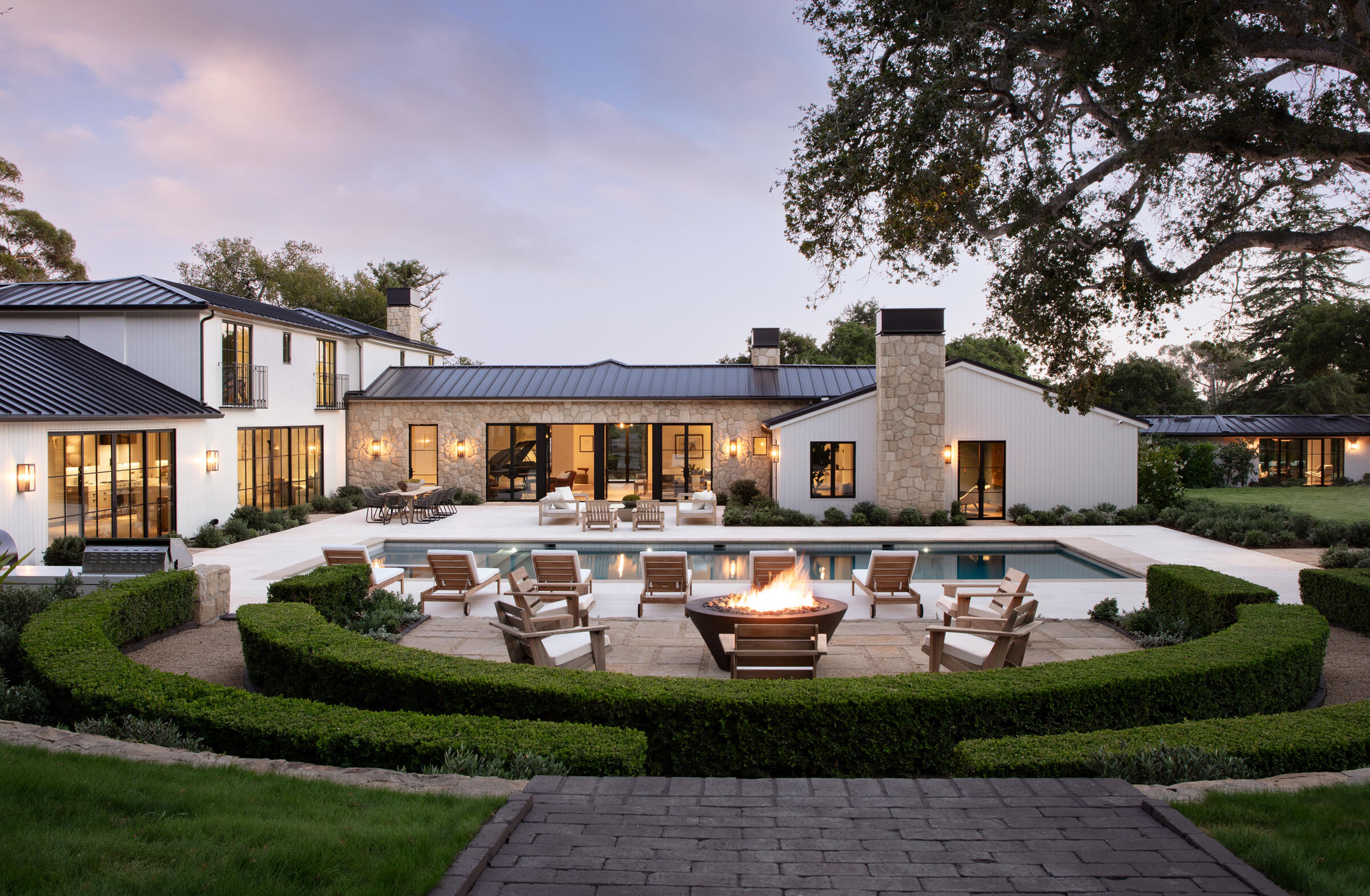 595 Picacho Lane Montecito, CA 93108 - Photo 3 of 41 1. Back Exterior Twilight