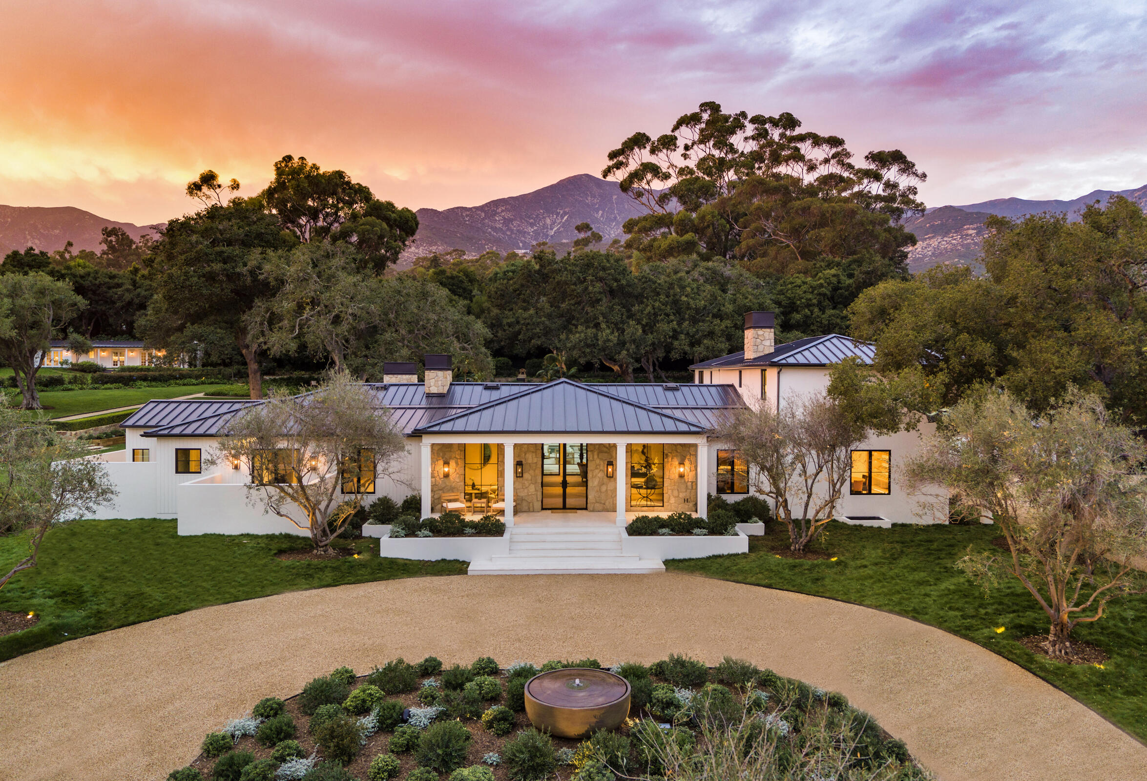 595 Picacho Lane Montecito, CA 93108 - Photo 34 of 41 34. Aerial Twilight