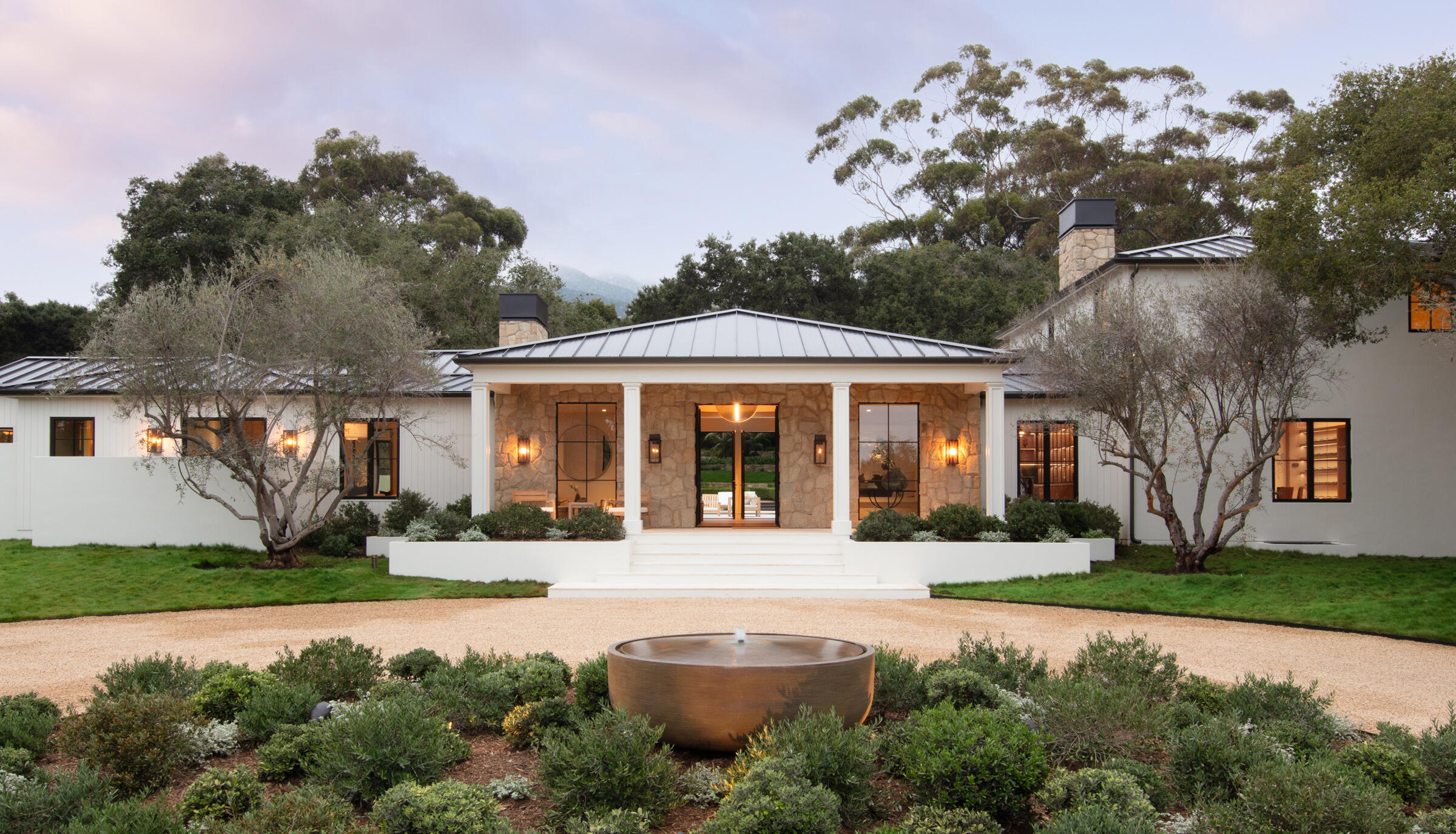 595 Picacho Lane Montecito, CA 93108 - Photo 4 of 41 2. Front Exterior Twilight