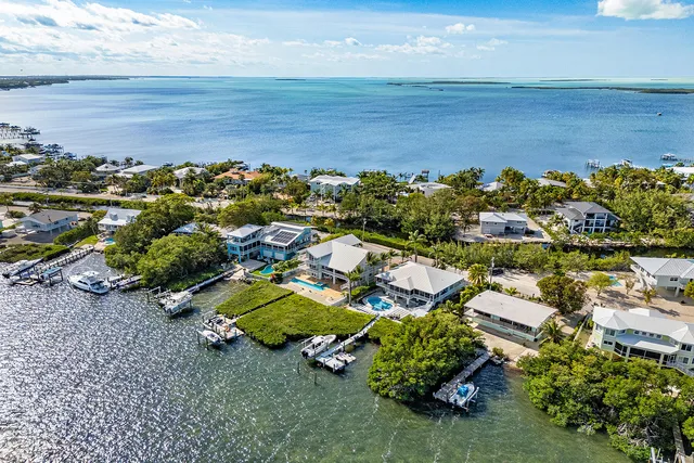 an aerial view of a houses with outdoor space
