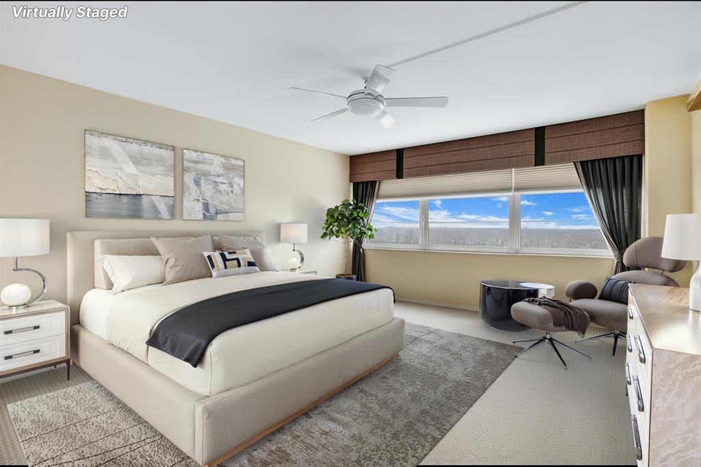 4280 Galt Ocean Drive, Unit 10A Fort Lauderdale, FL 33308 - Photo 20 of 36 a bedroom with a bed and a chandelier