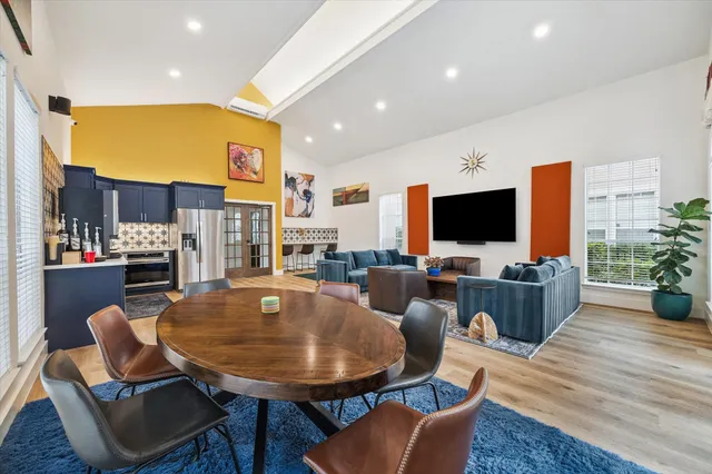 a view of a balcony from door