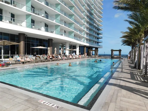 a front view of building with outdoor space