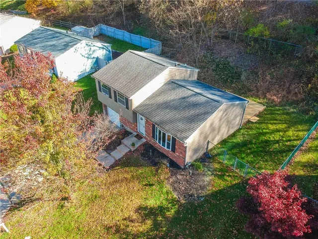 an aerial view of a house