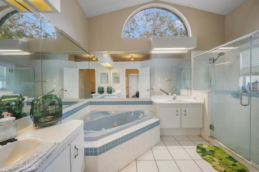 7282 Aloe Drive Spring Hill, FL 34607 - Photo 15 of 25 a spacious bathroom with a tub sink and mirror