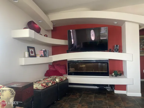 a backyard of a house with seating space