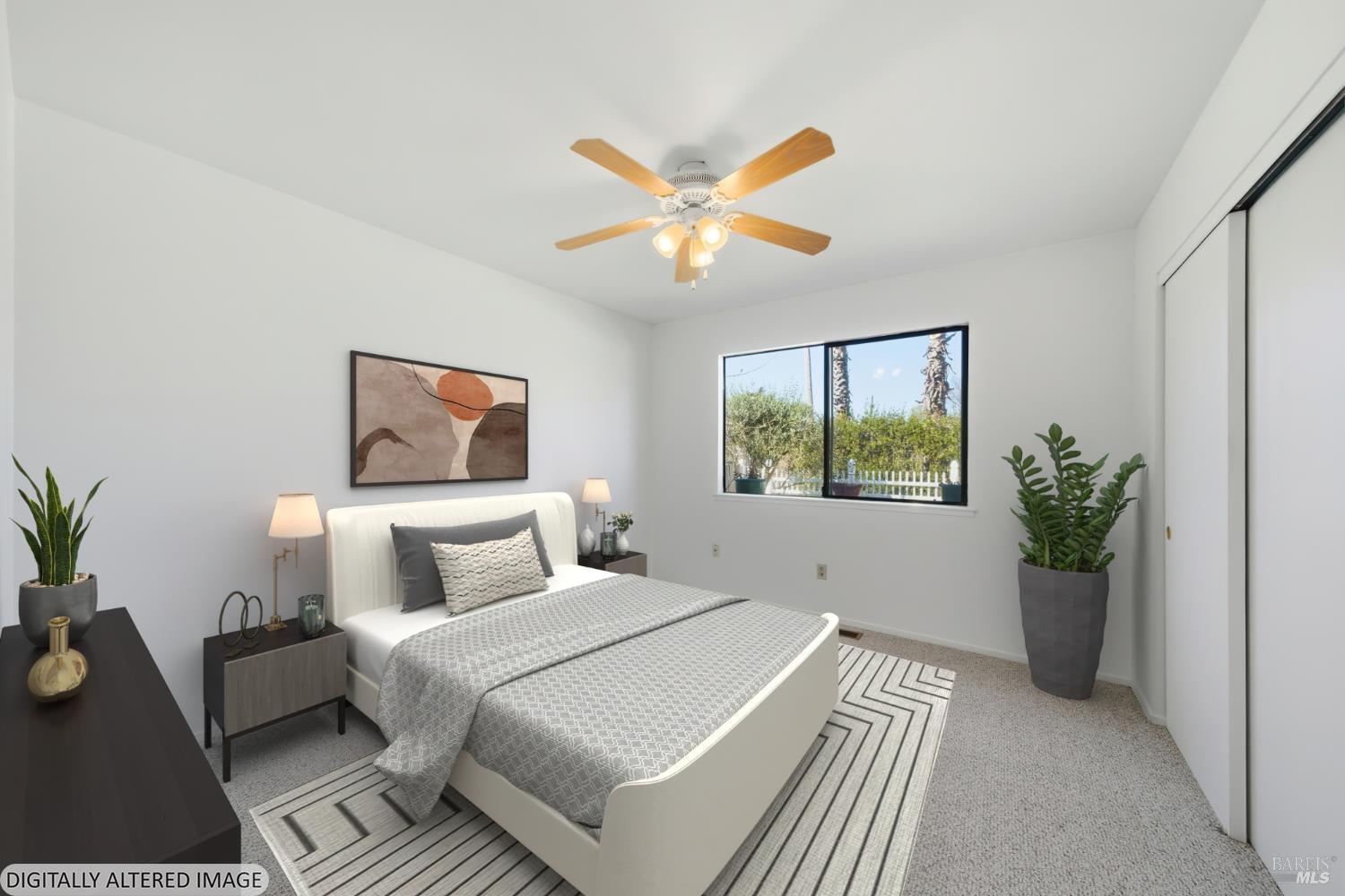 2654 Edison Street Graton, CA 95444 - Photo 21 of 63 a bedroom with a large bed and a potted plant