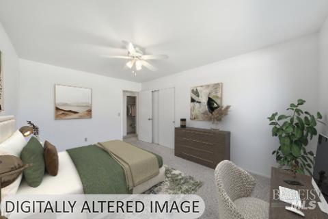 2654 Edison Street Graton, CA 95444 - Photo 24 of 63 a bedroom with a bed and a potted plant