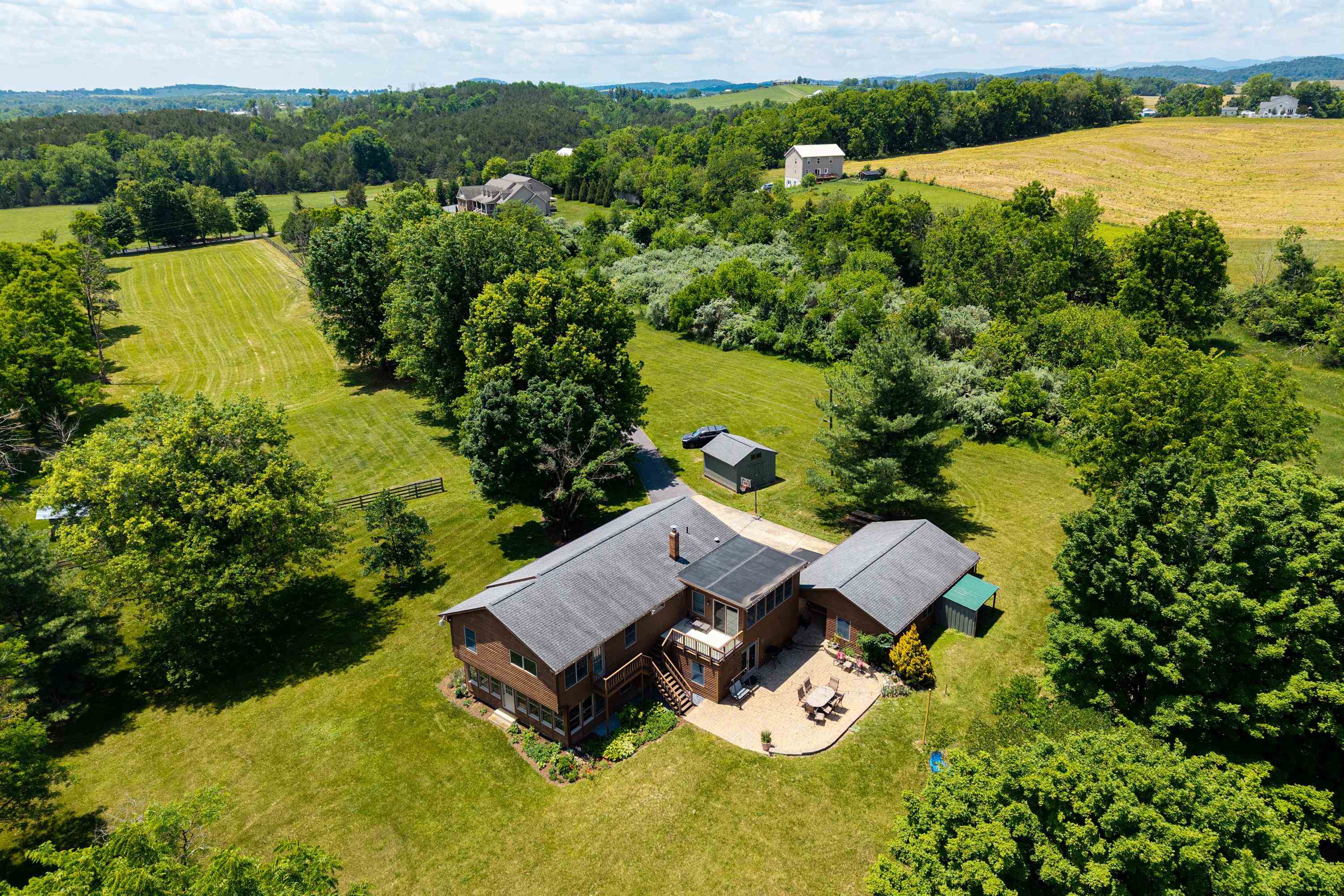 3980 Greenmount Road Harrisonburg, VA 22802 - Photo 66 of 75 The aerial photos highlights the spacious, level lot, lovely views surrounding the home, and private location.