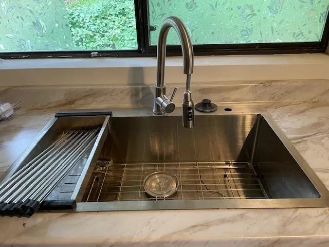 a close view of sink