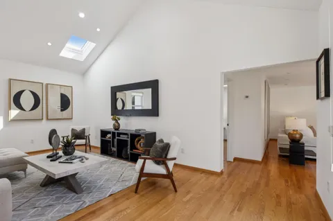 a bedroom with a bed and closet