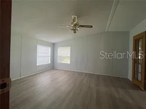 an empty room with windows