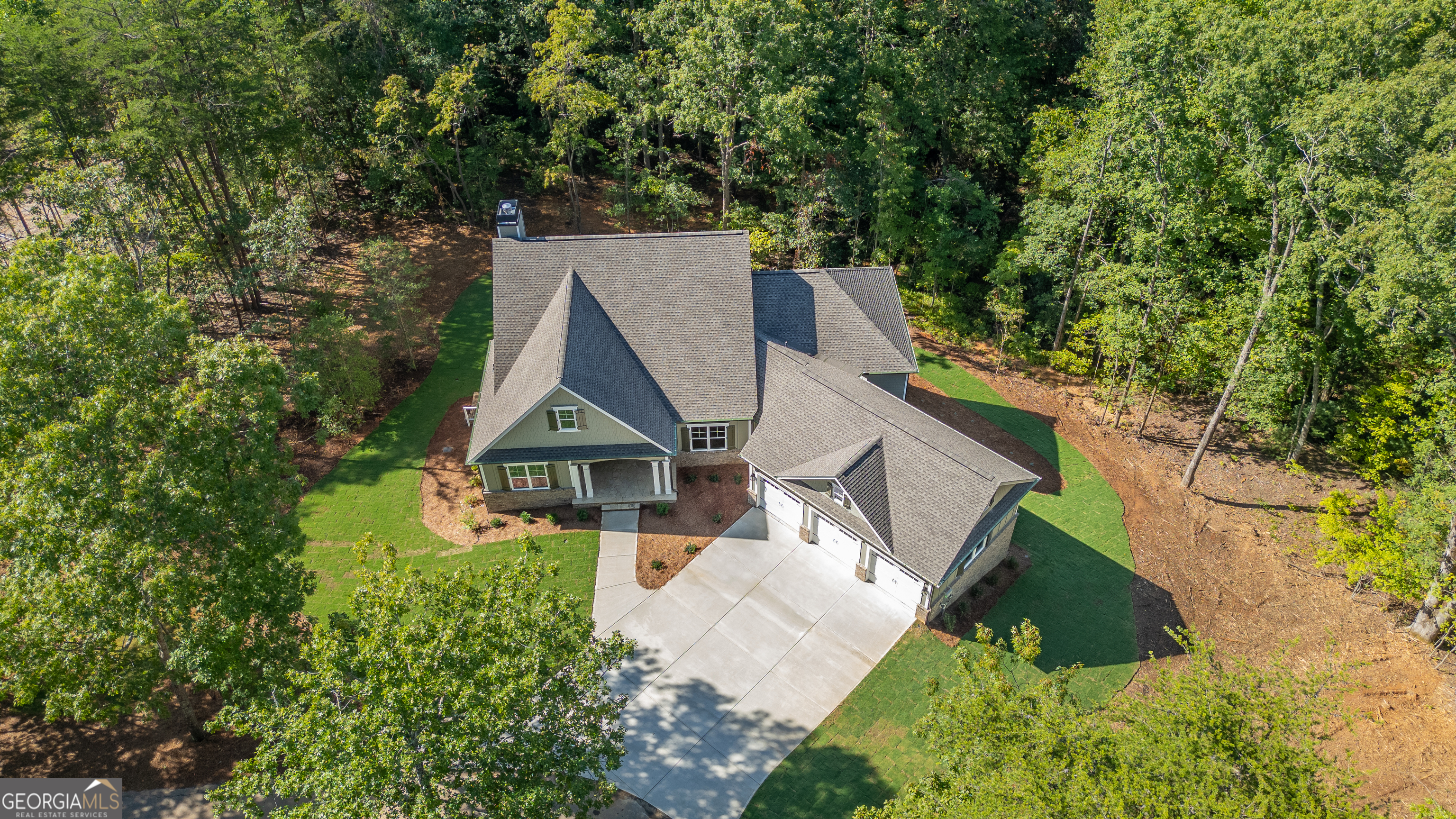 120 Fall Pippin Court Clarkesville, GA 30523 - Photo 62 of 65 an aerial view of a house with swimming pool and garden