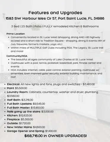 $375,000 | 1583 Southwest Harbour Isles Circle, Unit 57, Port St. Lucie, FL 34986