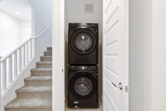 a view of a park with swings and slides