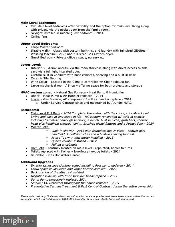 9 Tolson Street Annapolis, MD 21401 - Photo 67 of 82 9 Tolson List of Updates pg 2