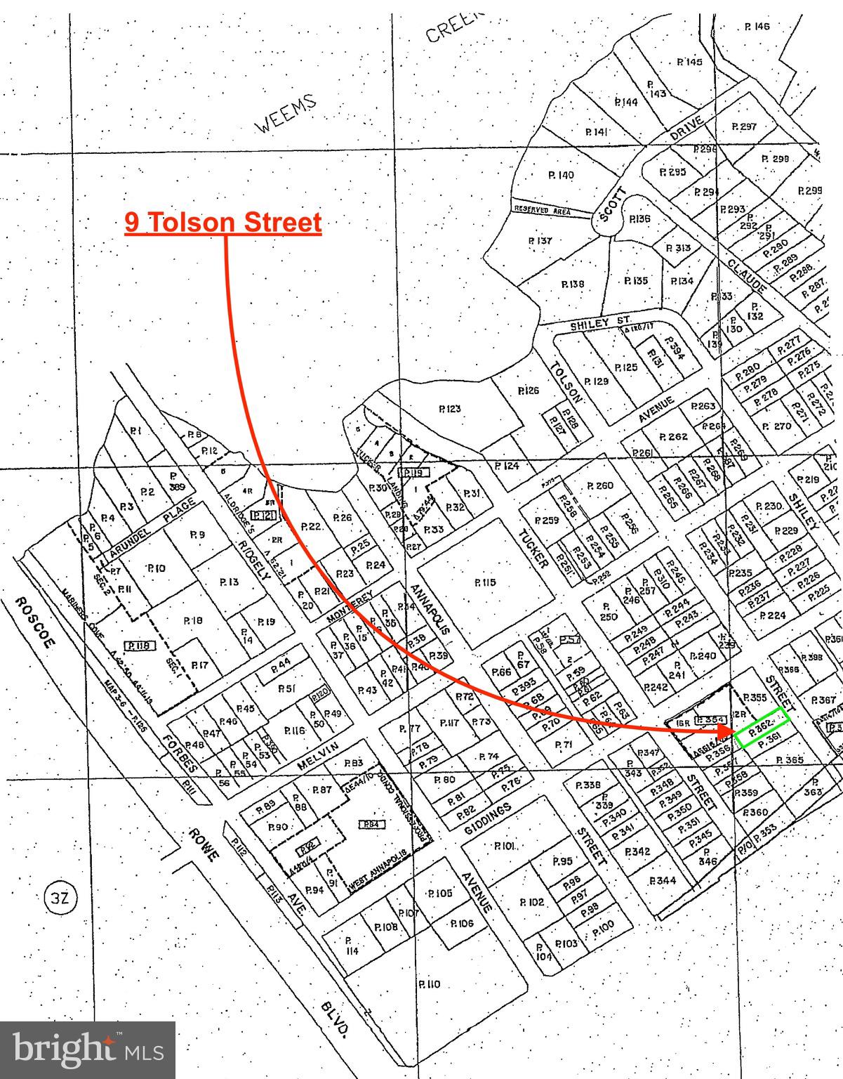 9 Tolson Street Annapolis, MD 21401 - Photo 71 of 82 Subdivision Plat Map