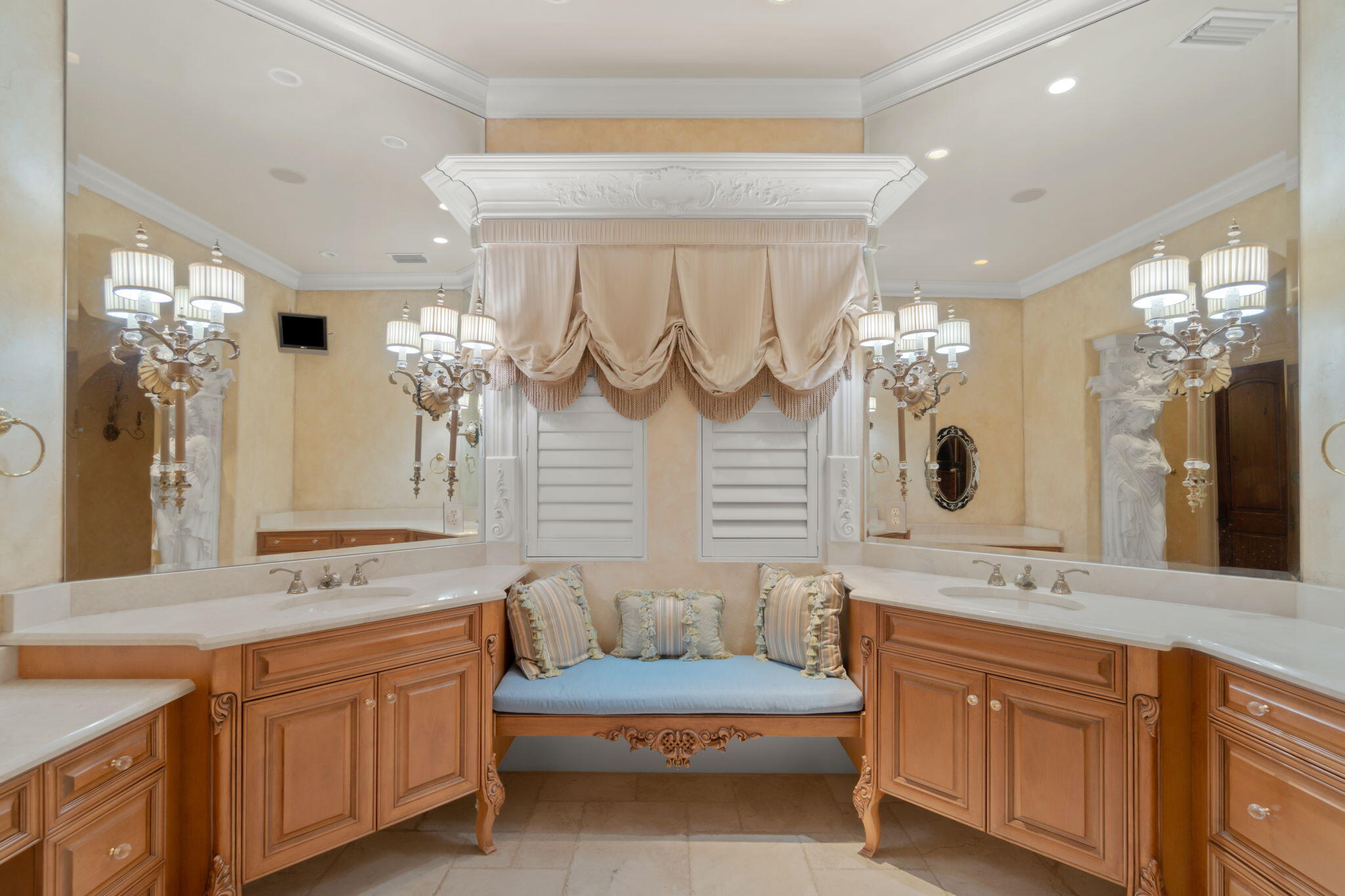 456 Captains Circle Destin, FL 32541 - Photo 37 of 85 a spacious bathroom with a granite countertop double vanity sink mirror and a bathtub