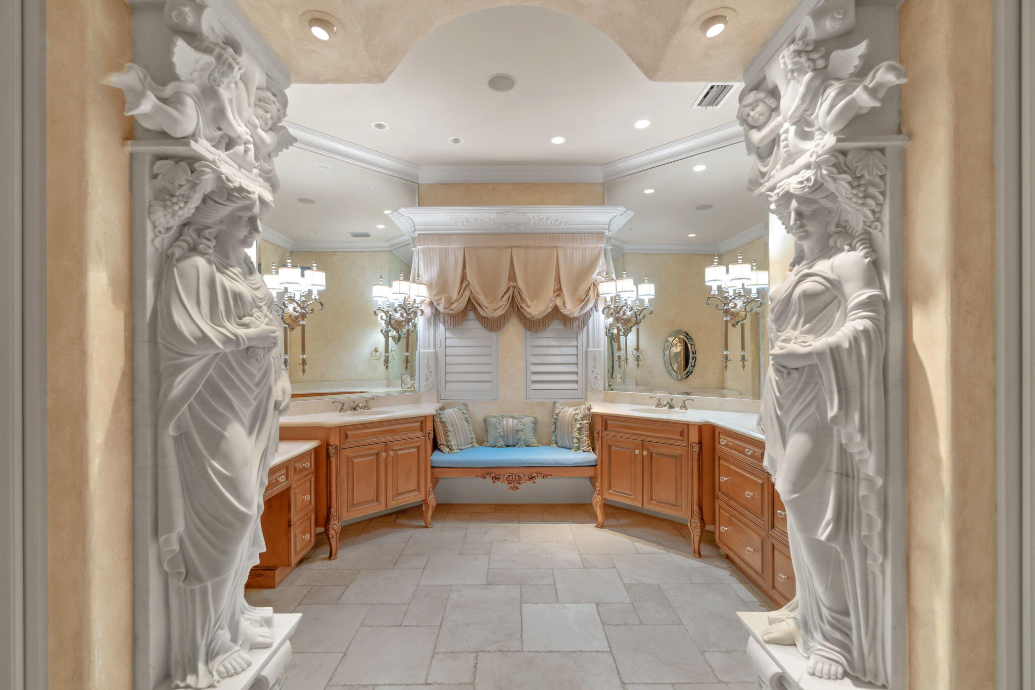 456 Captains Circle Destin, FL 32541 - Photo 38 of 85 a large bathroom with a sink a large mirror and a shower