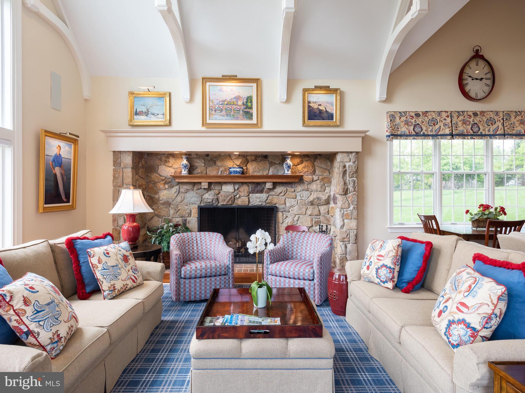 1 Hedgerow Lane Devon, PA 19333 - Photo 20 of 71 Stone surround wood-burning fireplace FR